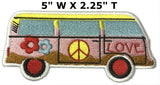 Peace Love Van 5" Embroidered Patch Iron or Sew-on 70's Theme Series