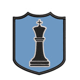 Black King Chess Piece 3.5" Embroidered Iron or Sew-on Patch