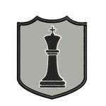 Black King Chess Piece 3.5" Embroidered Iron or Sew-on Patch