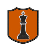 Black King Chess Piece 3.5" Embroidered Iron or Sew-on Patch