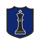 Black King Chess Piece 3.5" Embroidered Iron or Sew-on Patch