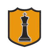 Black King Chess Piece 3.5" Embroidered Iron or Sew-on Patch