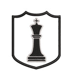 Black King Chess Piece 3.5" Embroidered Iron or Sew-on Patch