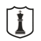 Black King Chess Piece 3.5" Embroidered Iron or Sew-on Patch