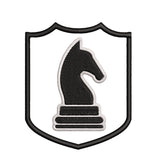 Black Knight Chess Piece 3.5" Embroidered Iron or Sew-on Patch