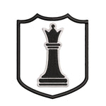 Black Queen Chess Piece 3.5" Embroidered Iron or Sew-on Patch