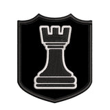 Black Rook Chess Piece 3.5" Embroidered Iron or Sew-on Patch