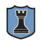 Black Rook Chess Piece 3.5" Embroidered Iron or Sew-on Patch