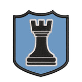 Black Rook Chess Piece 3.5" Embroidered Iron or Sew-on Patch