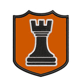 Black Rook Chess Piece 3.5" Embroidered Iron or Sew-on Patch