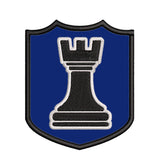 Black Rook Chess Piece 3.5" Embroidered Iron or Sew-on Patch