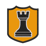 Black Rook Chess Piece 3.5" Embroidered Iron or Sew-on Patch