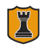 Black Rook Chess Piece 3.5" Embroidered Iron or Sew-on Patch