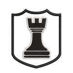 Black Rook Chess Piece 3.5" Embroidered Iron or Sew-on Patch