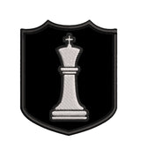 White King Chess Piece 3.5" Embroidered Iron or Sew-on Patch