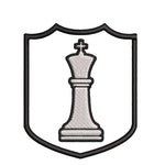 White King Chess Piece 3.5" Embroidered Iron or Sew-on Patch