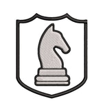 White Knight Chess Piece 3.5" Embroidered Iron or Sew-on Patch