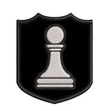 White Pawn Chess Piece 3.5" Embroidered Iron or Sew-on Patch