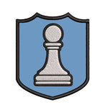 White Pawn Chess Piece 3.5" Embroidered Iron or Sew-on Patch