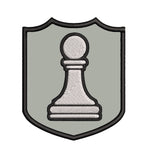 White Pawn Chess Piece 3.5" Embroidered Iron or Sew-on Patch