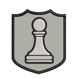 White Pawn Chess Piece 3.5" Embroidered Iron or Sew-on Patch