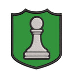 White Pawn Chess Piece 3.5" Embroidered Iron or Sew-on Patch