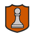 White Pawn Chess Piece 3.5" Embroidered Iron or Sew-on Patch