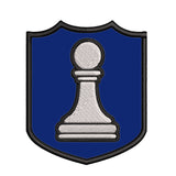 White Pawn Chess Piece 3.5" Embroidered Iron or Sew-on Patch