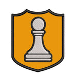 White Pawn Chess Piece 3.5" Embroidered Iron or Sew-on Patch