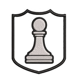 White Pawn Chess Piece 3.5" Embroidered Iron or Sew-on Patch