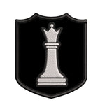 White Queen Chess Piece 3.5" Embroidered Iron or Sew-on Patch