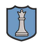 White Queen Chess Piece 3.5" Embroidered Iron or Sew-on Patch