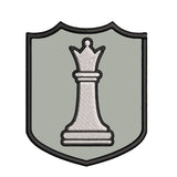 White Queen Chess Piece 3.5" Embroidered Iron or Sew-on Patch