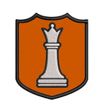 White Queen Chess Piece 3.5" Embroidered Iron or Sew-on Patch