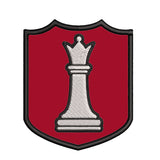 White Queen Chess Piece 3.5" Embroidered Iron or Sew-on Patch