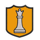 White Queen Chess Piece 3.5" Embroidered Iron or Sew-on Patch