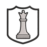 White Queen Chess Piece 3.5" Embroidered Iron or Sew-on Patch