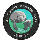 Lee County Manatee Park Florida 3.5" Embroidered Iron or Sew-on Patch