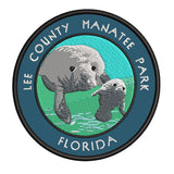 Lee County Manatee Park Florida 3.5" Embroidered Iron or Sew-on Patch