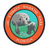 Lee County Manatee Park Florida 3.5" Embroidered Iron or Sew-on Patch