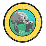 Lee County Manatee Park Florida 3.5" Embroidered Iron or Sew-on Patch