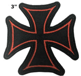 Maltese Cross 3" Embroidered Patch Iron or Sew-on Biker Series Celtic Templars