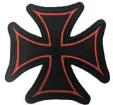 Maltese Cross 3" Embroidered Patch Iron or Sew-on Biker Series Celtic Templars