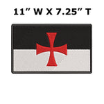 Knight Templars Beauseant Flag 11" W x 7.25" T Embroidered Iron or Sew-on Patch