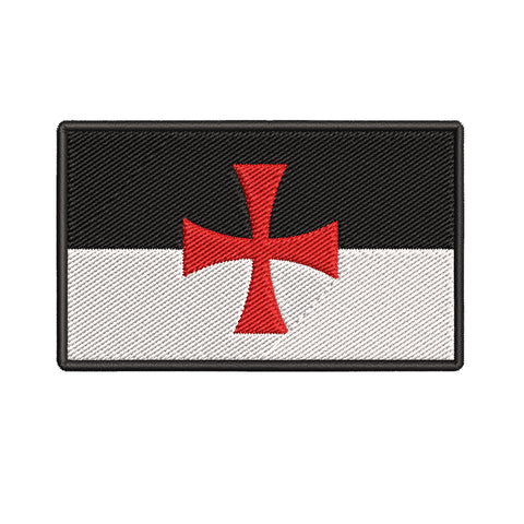 Knight Templars Beauseant Flag 11" W x 7.25" T Embroidered Iron or Sew-on Patch