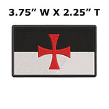 Knight Templars Beauseant Flag 3.75" W x 2.25" T Embroidered Iron or Sew-on Patch