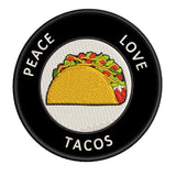 Peace Love Tacos 3.5" Embroidered Iron or Sew-on Patch