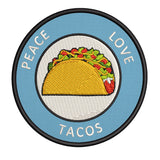 Peace Love Tacos 3.5" Embroidered Iron or Sew-on Patch