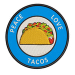 Peace Love Tacos 3.5" Embroidered Iron or Sew-on Patch