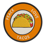 Peace Love Tacos 3.5" Embroidered Iron or Sew-on Patch